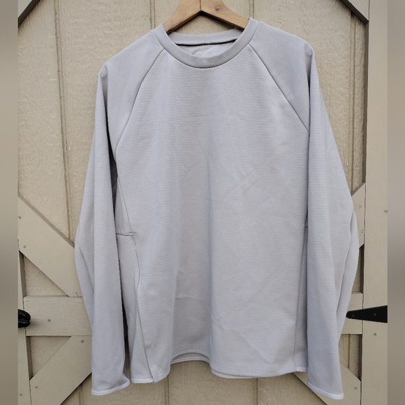 Lululemon Gridliner Fleece Crew Heathered Dove Grey Size Large - Picture 2 of 10